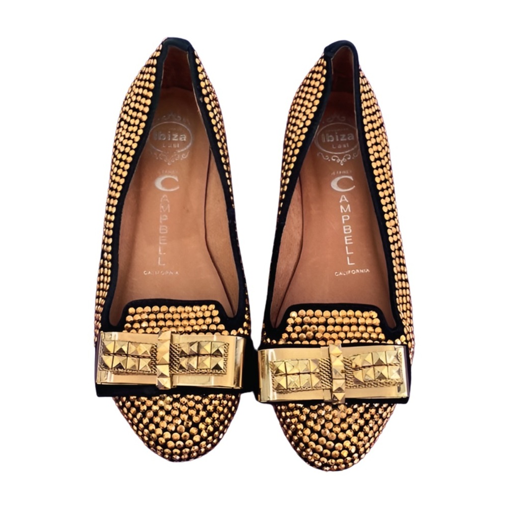 Jeffrey Campbell Gold Studded Martini Ballet Flats Women’s Size 6